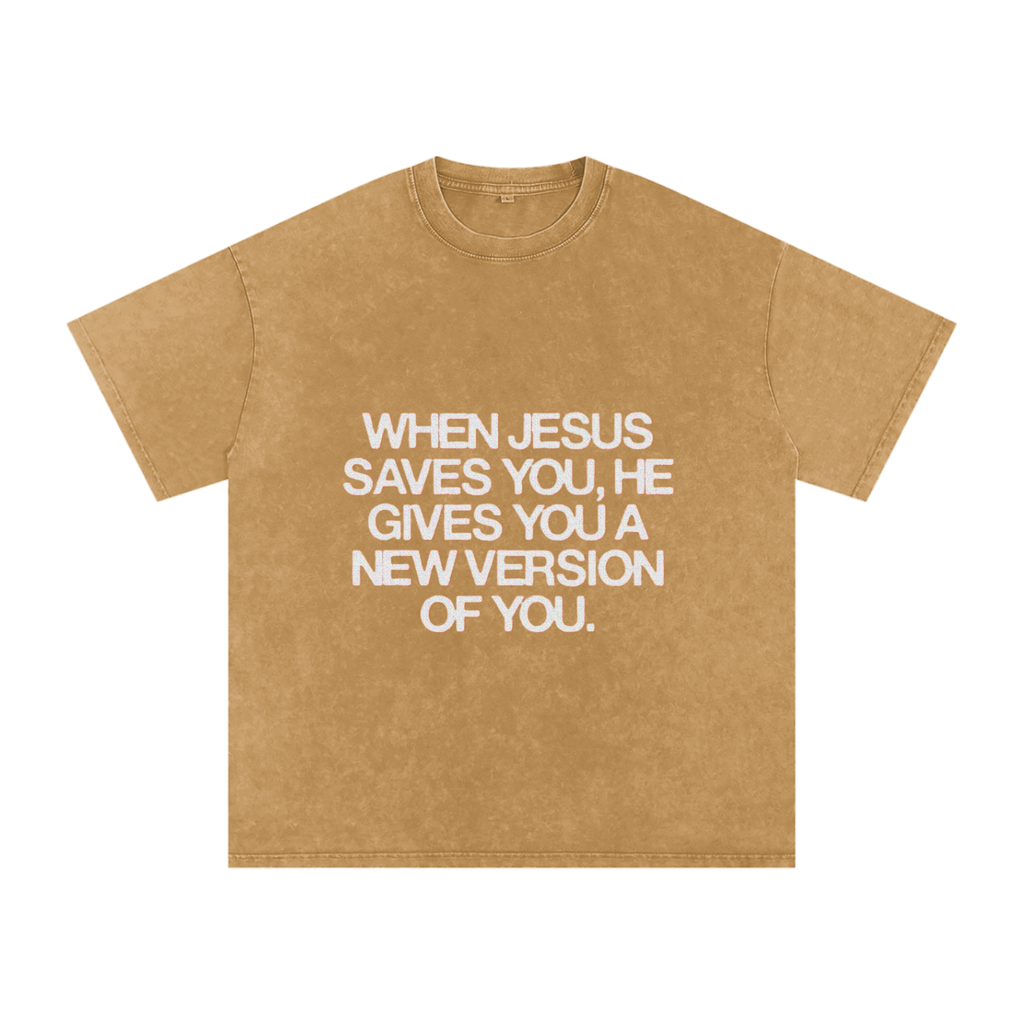 Snow Washed Oversized Cotton T-Shirt