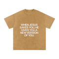 Snow Washed Oversized Cotton T-Shirt