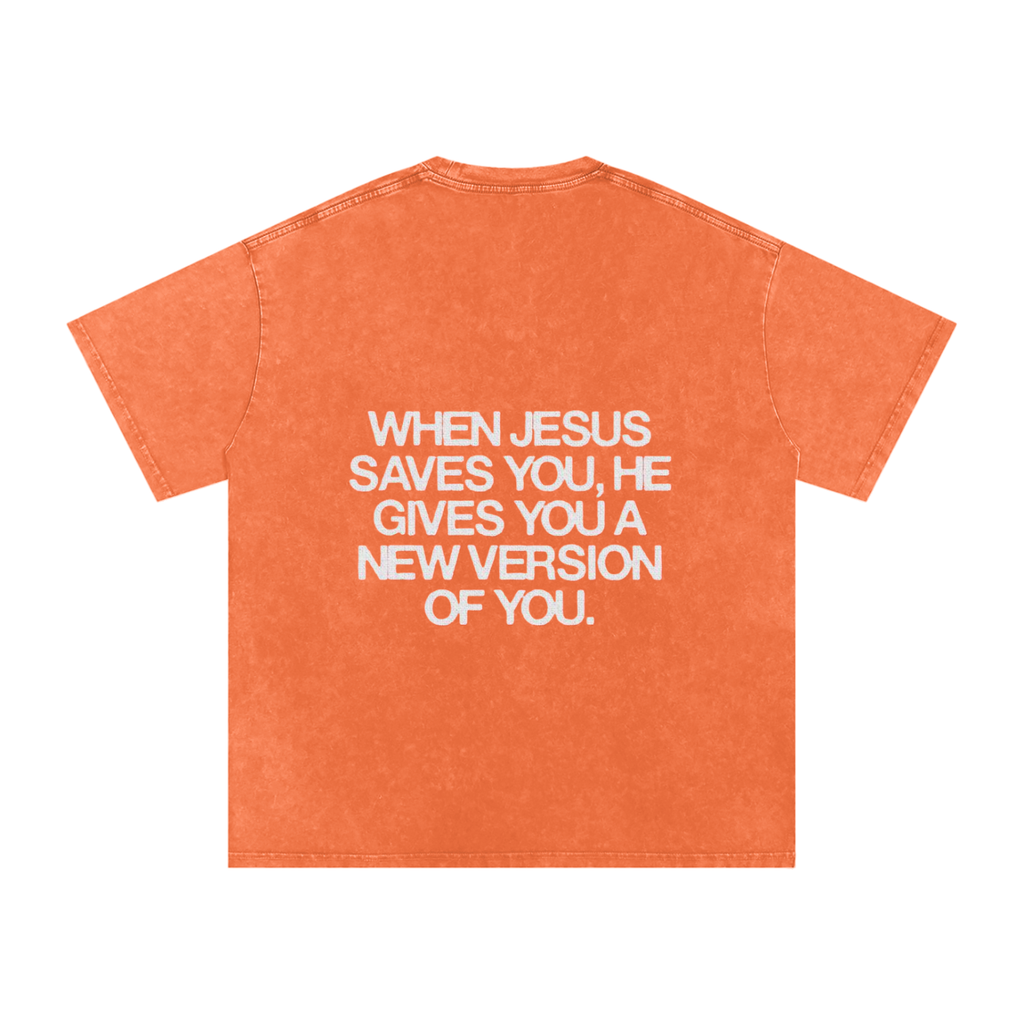 Snow Washed Oversized Cotton T-Shirt