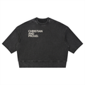 Unisex Mineral Wash Boxy Raw Edge T-Shirt