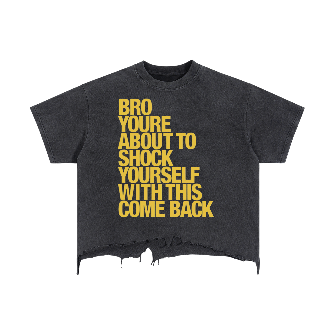 Vintage Wash Boxy Distressed Hem T-Shirt