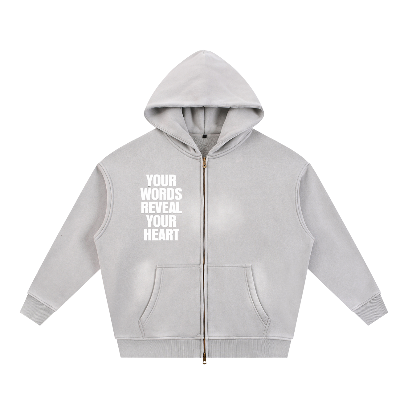 Sunfade Two-way Zipper Boxy Fleece Hoodie