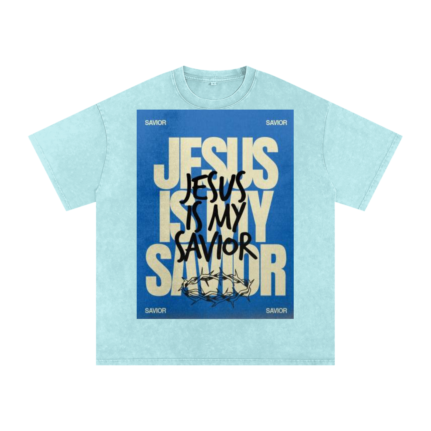 Snow Washed Oversized Cotton T-Shirt