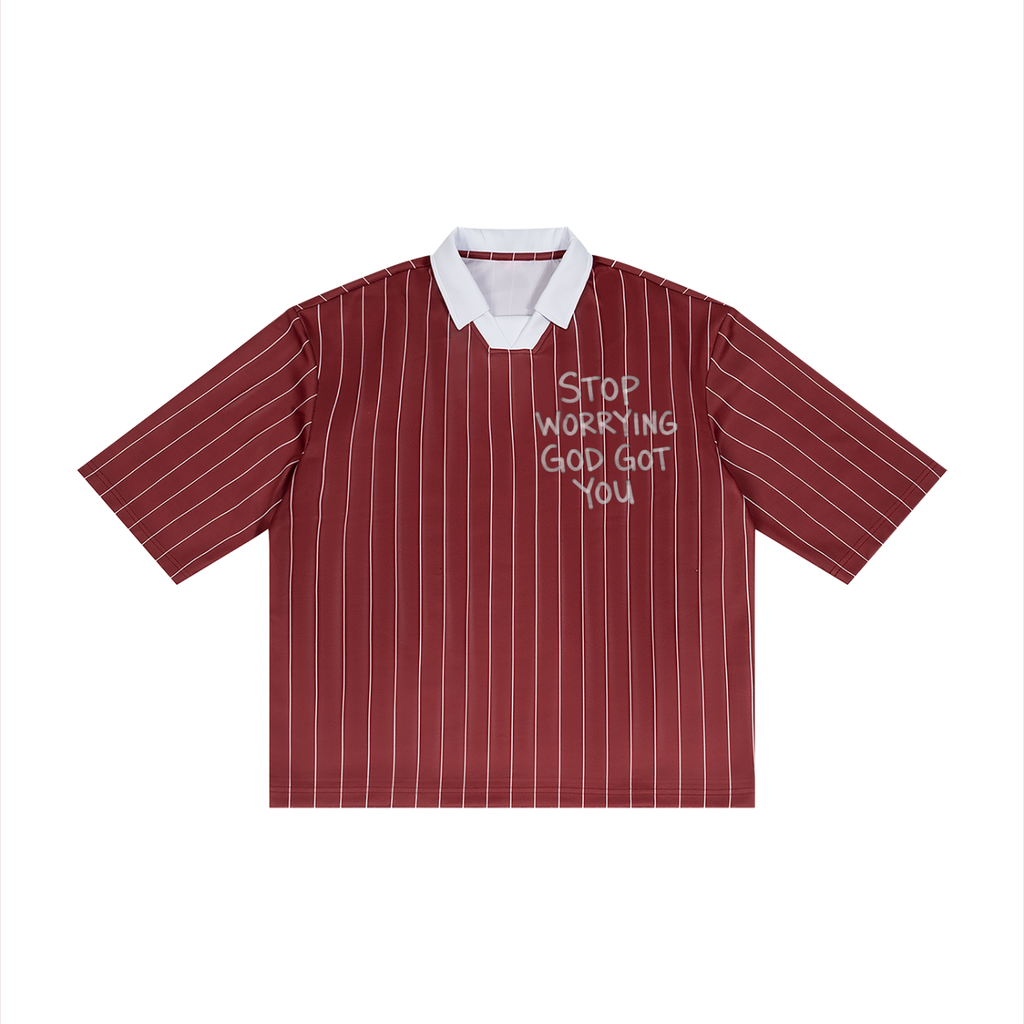 Unisex Pinstripe Collared Soccer Jersey