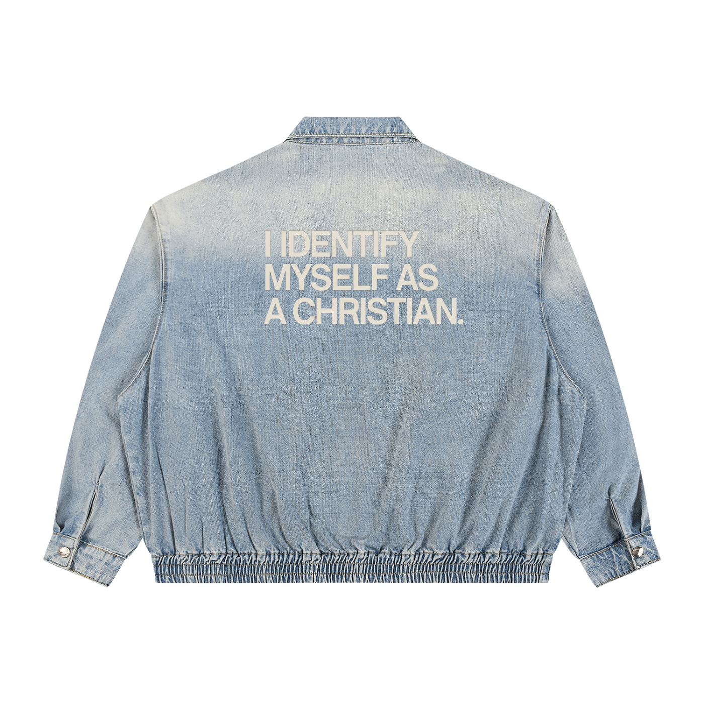 Unisex Vintage Wash Full-Zip Denim Jacket