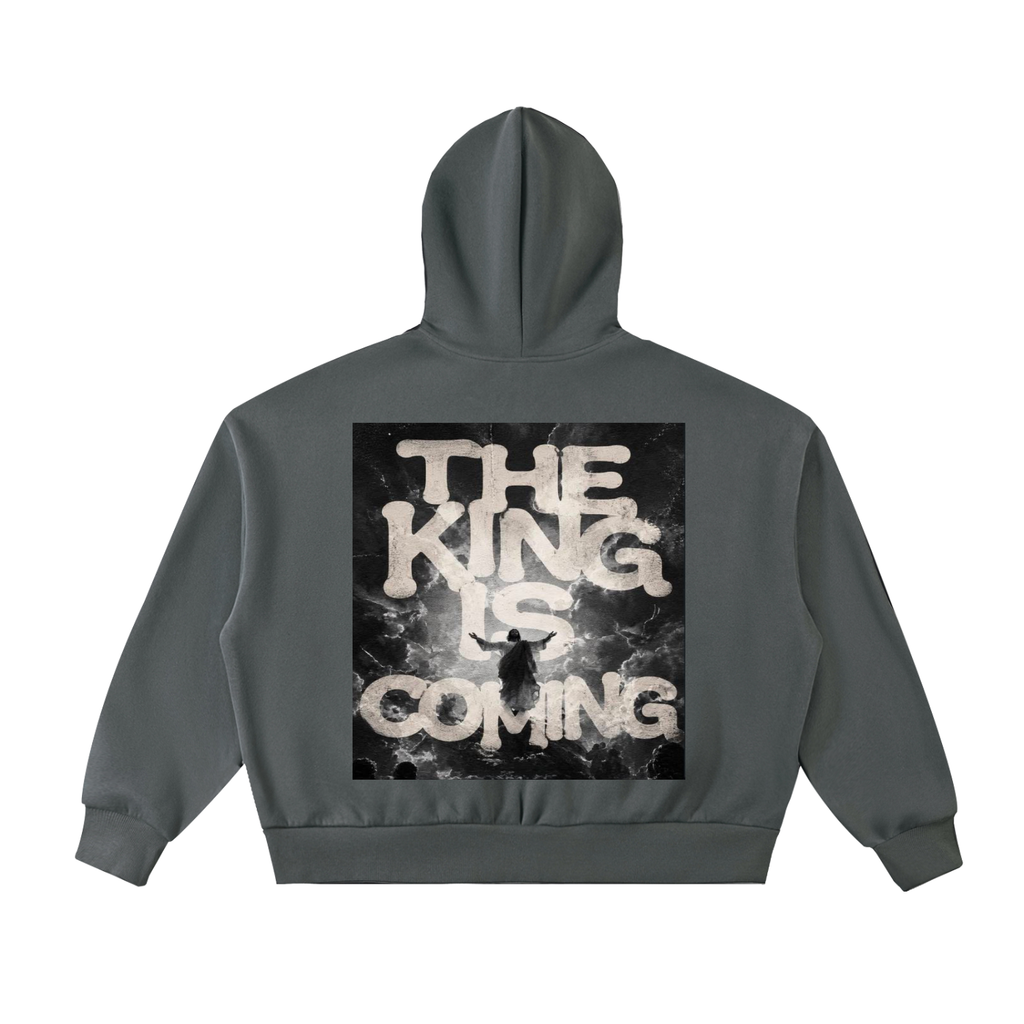 Fleeced Full-Zip Boxy Hoodie