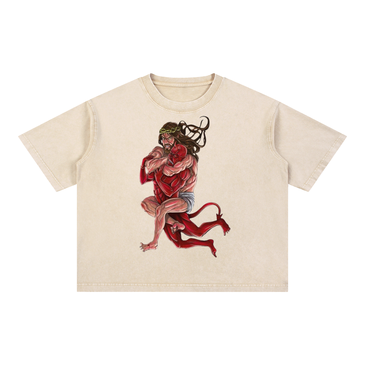Mineral Wash Boxy Cotton T-Shirt
