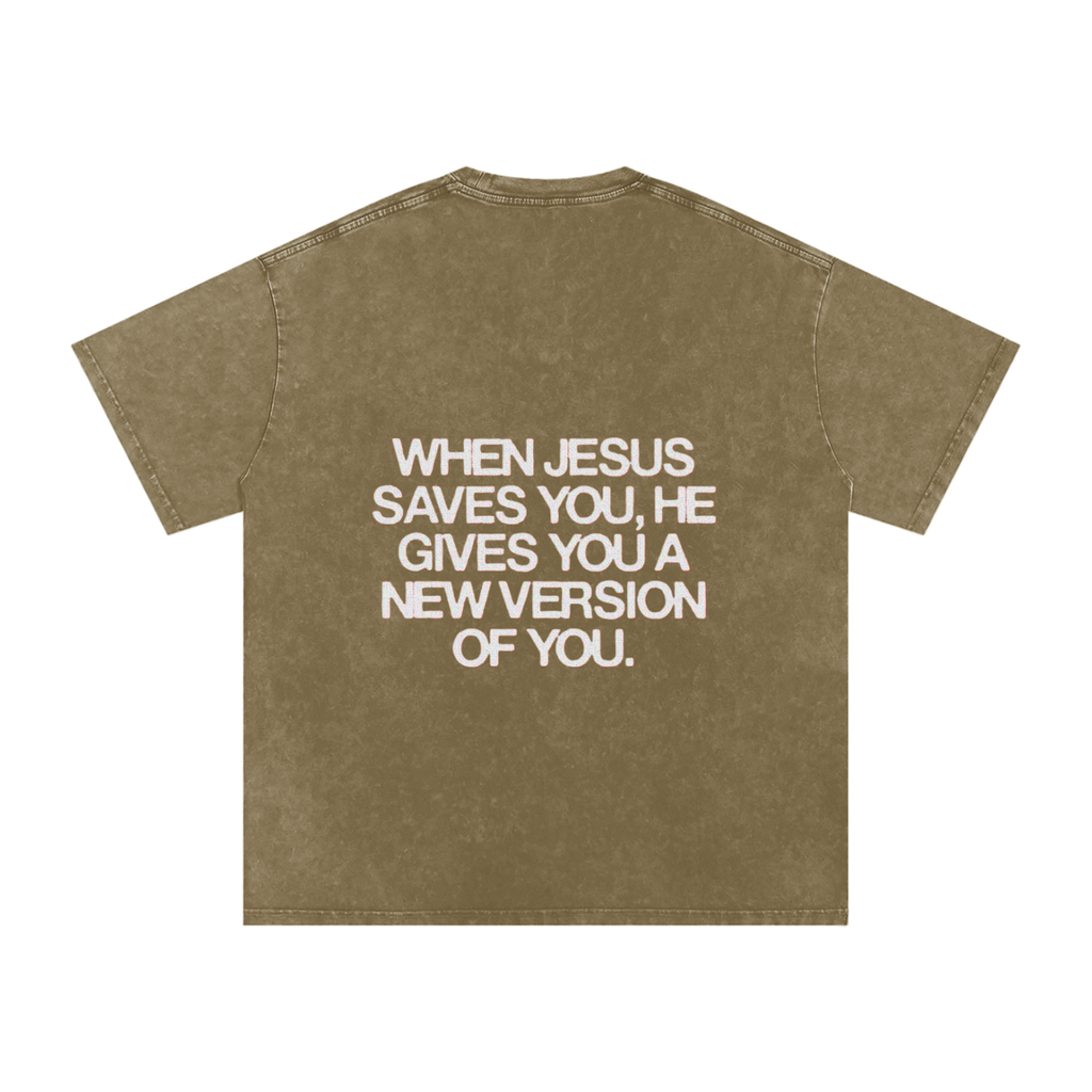Snow Washed Oversized Cotton T-Shirt