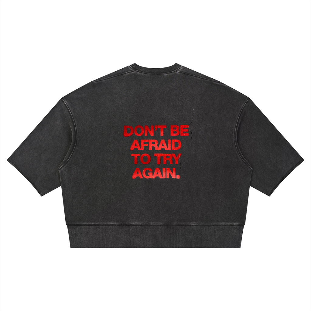 Unisex Mineral Wash Boxy Raw Edge T-Shirt