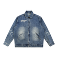 Vintage Wash Zip Up Denim Jacket
