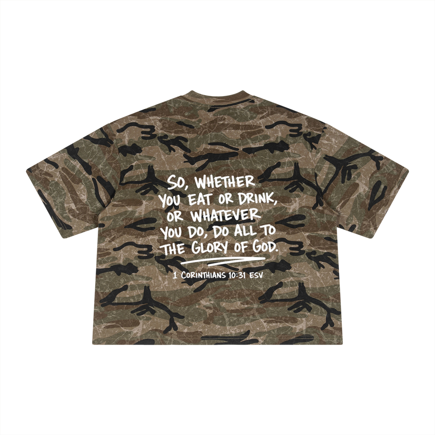 Unisex Boxy Camo Print T-Shirt