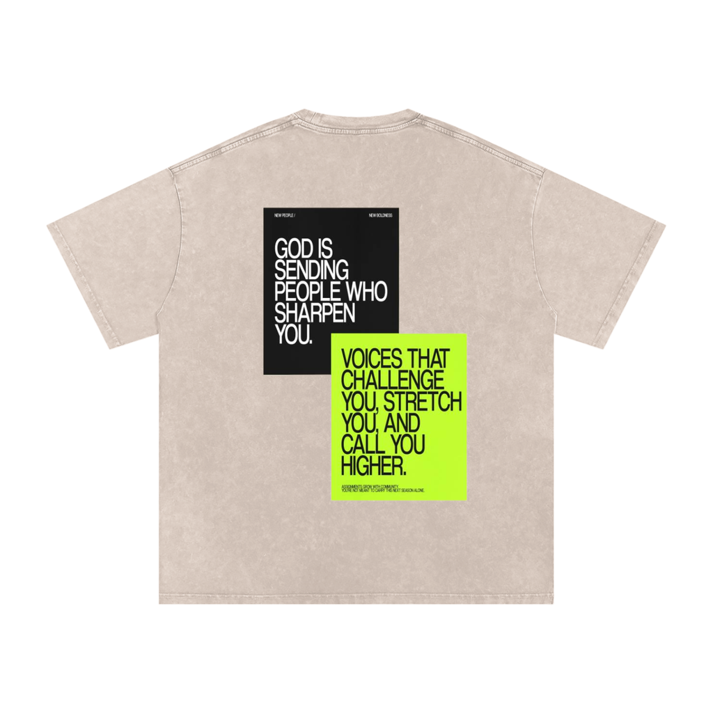 Snow Washed Oversized Cotton T-Shirt