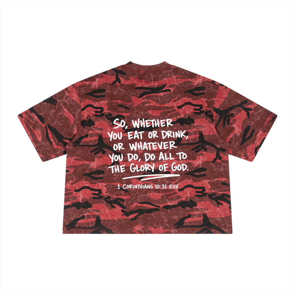 Unisex Boxy Camo Print T-Shirt