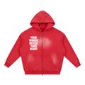 Sunfade Two-way Zipper Boxy Fleece Hoodie