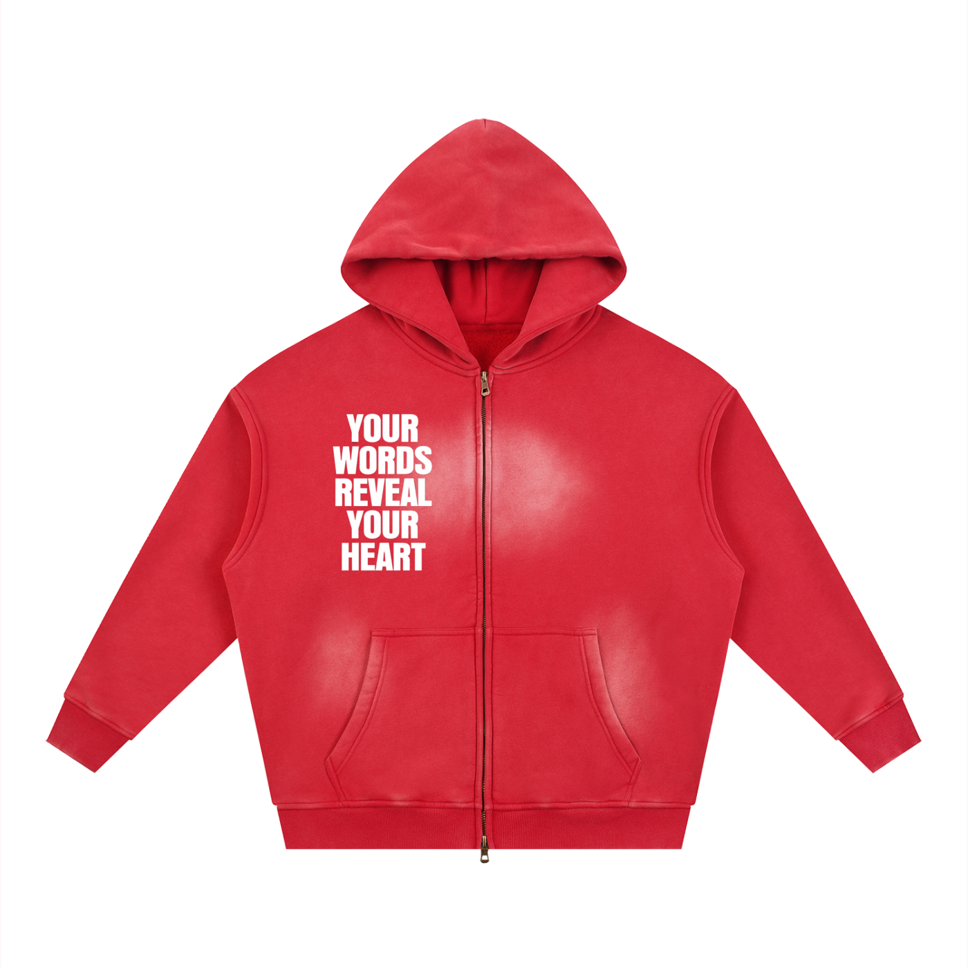 Sunfade Two-way Zipper Boxy Fleece Hoodie