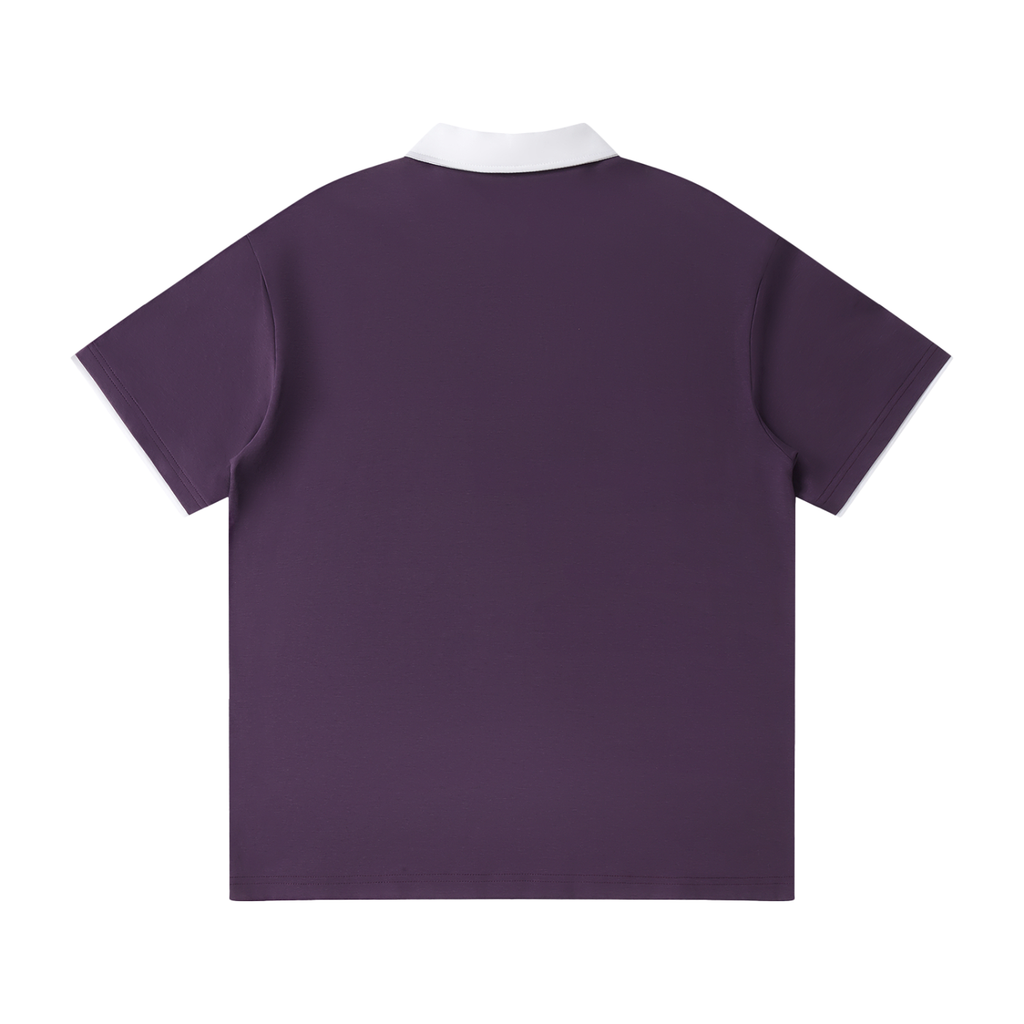 Contrast Collar Raglan Polo Shirt