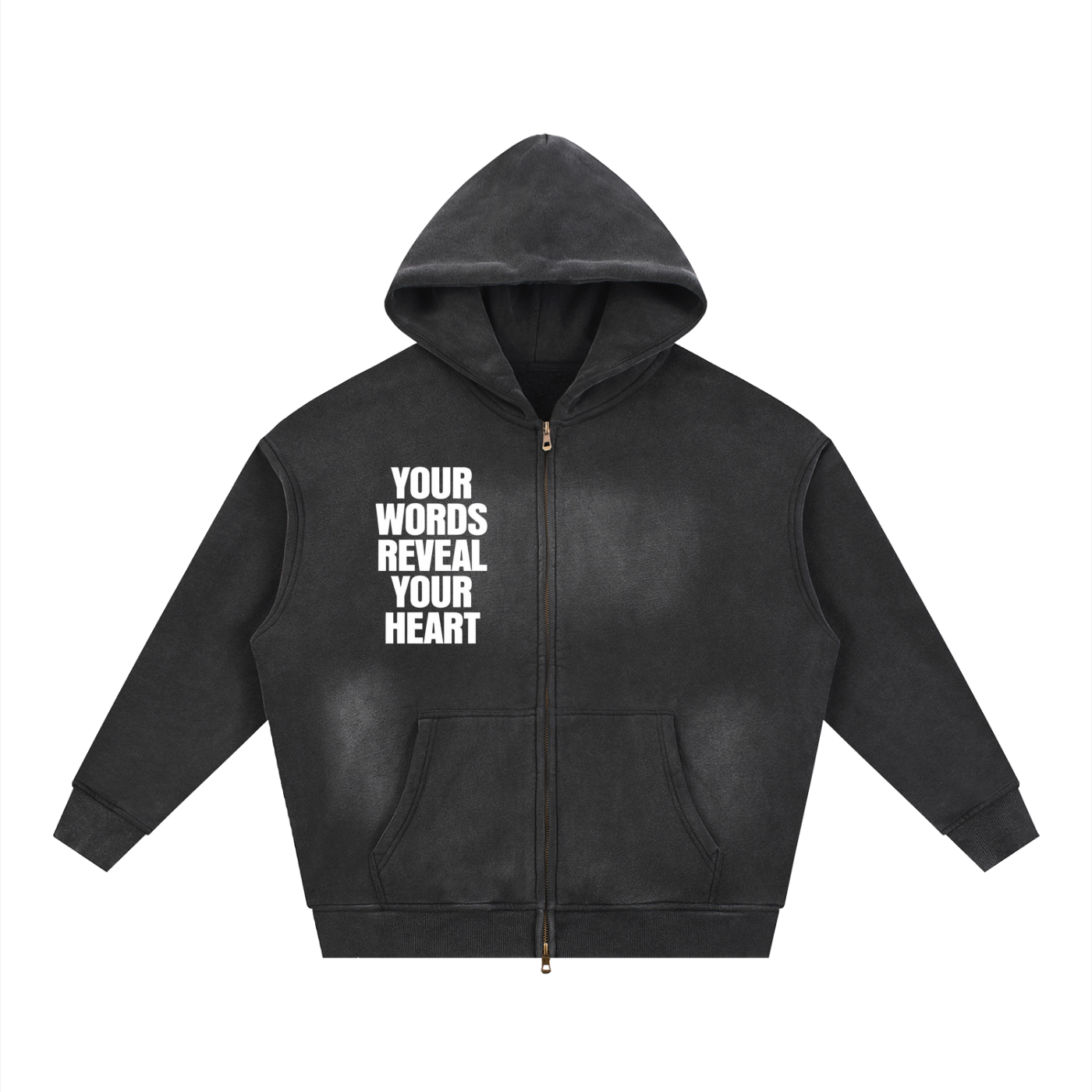 Sunfade Two-way Zipper Boxy Fleece Hoodie
