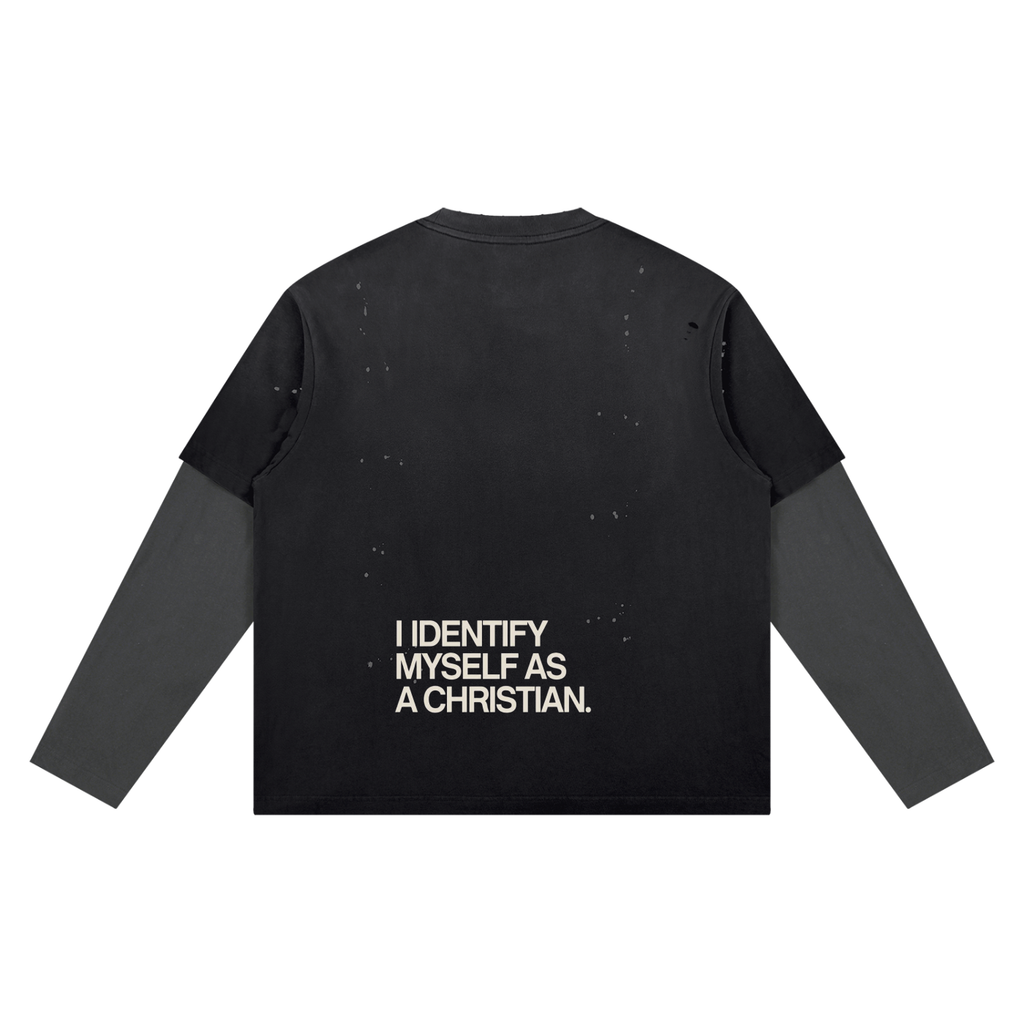 Unisex Vintage Wash Distressed Layer T-Shirt