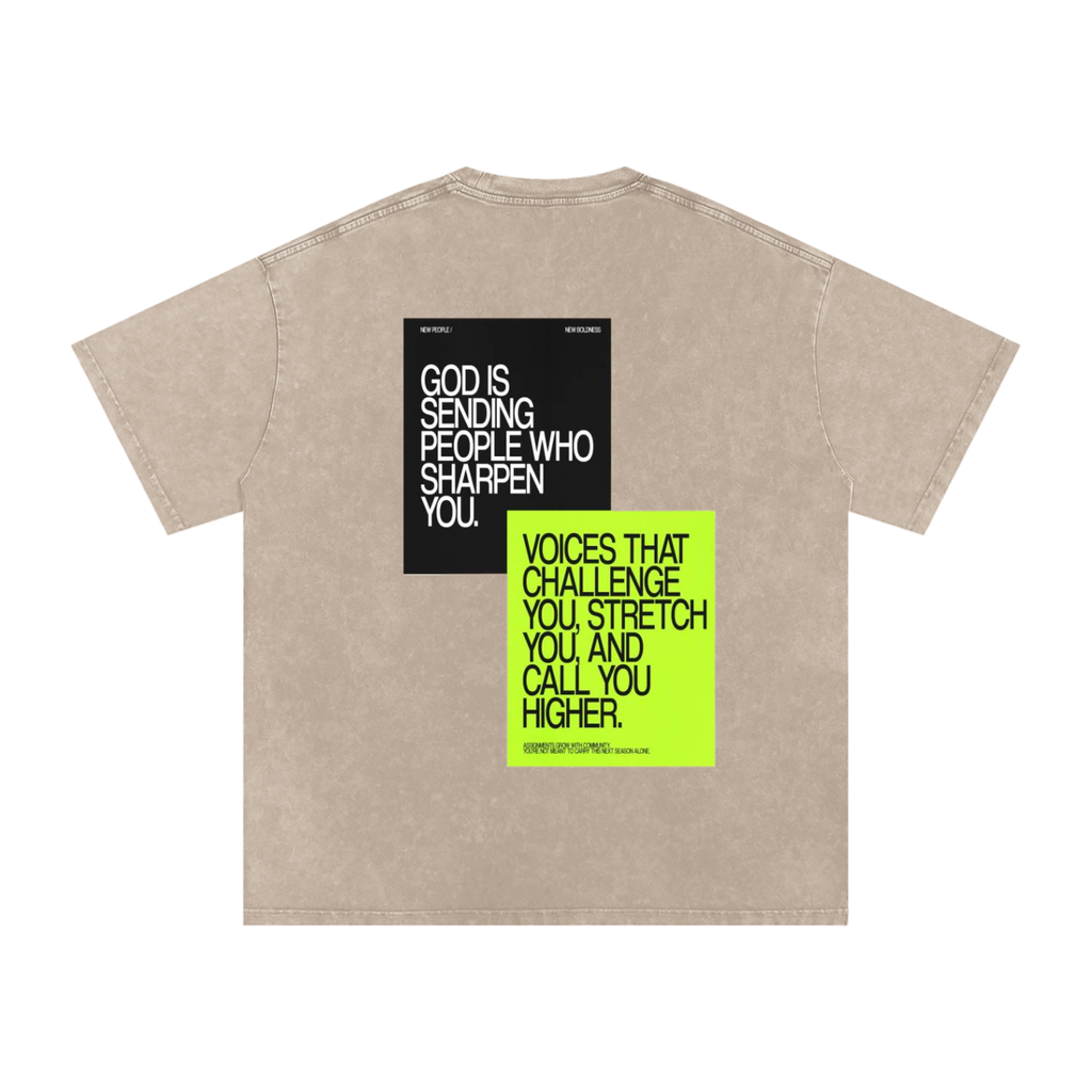 Snow Washed Oversized Cotton T-Shirt