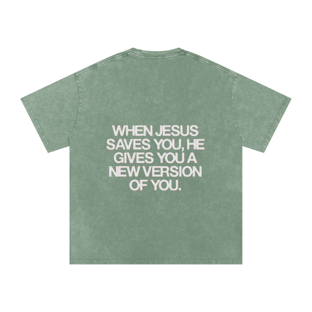 Snow Washed Oversized Cotton T-Shirt