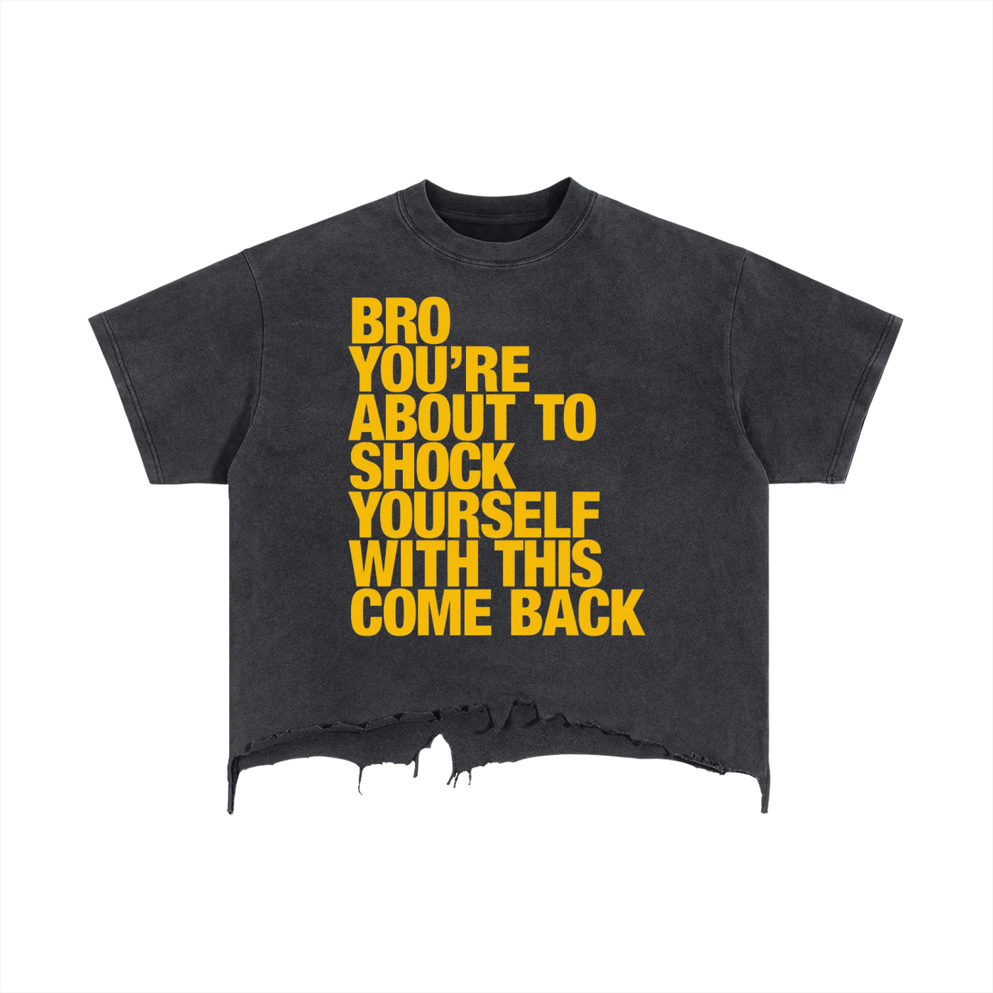 Vintage Wash Boxy Distressed Hem T-Shirt