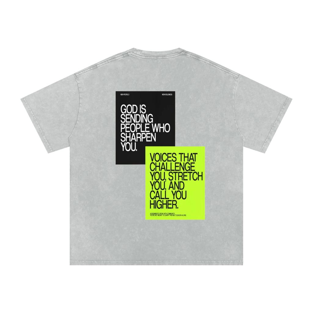 Snow Washed Oversized Cotton T-Shirt