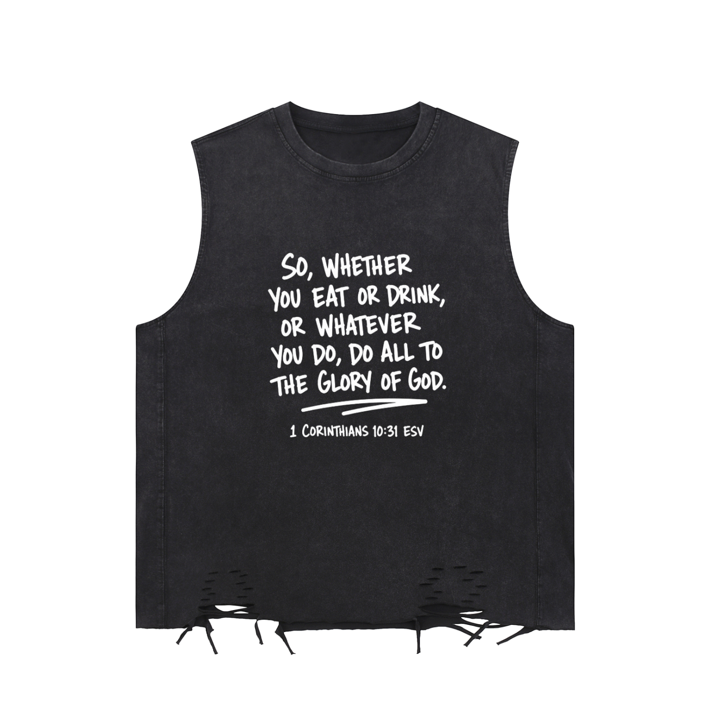 Snow Washed Raw-Hem Tank Top