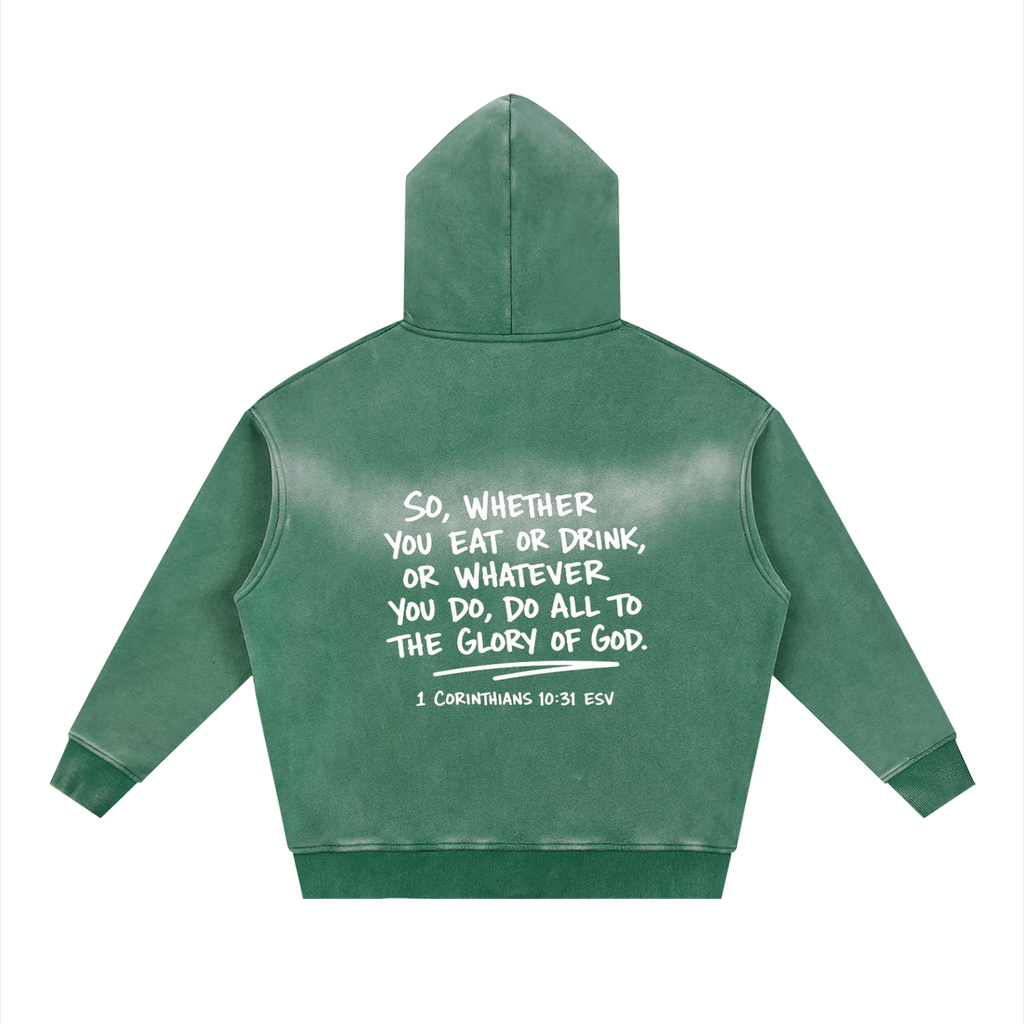 Sunfade Two-way Zipper Boxy Fleece Hoodie
