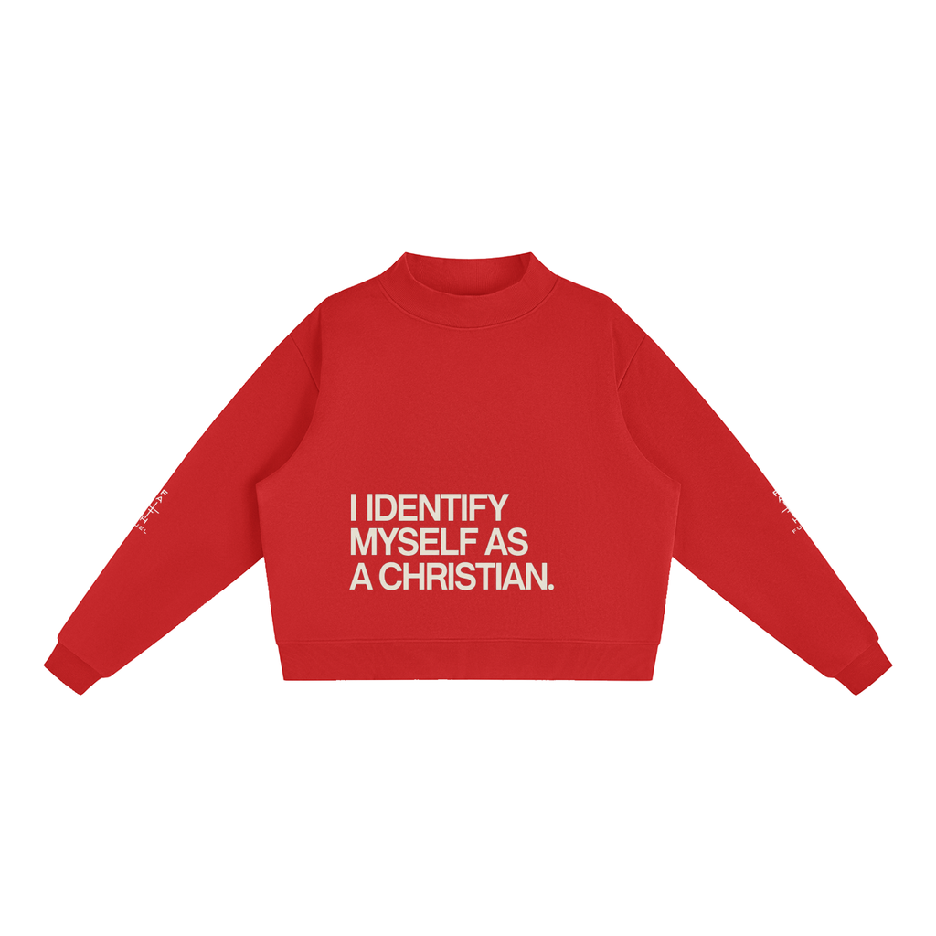 Essential Fleece Mock-Neck Crew Sweatshirt