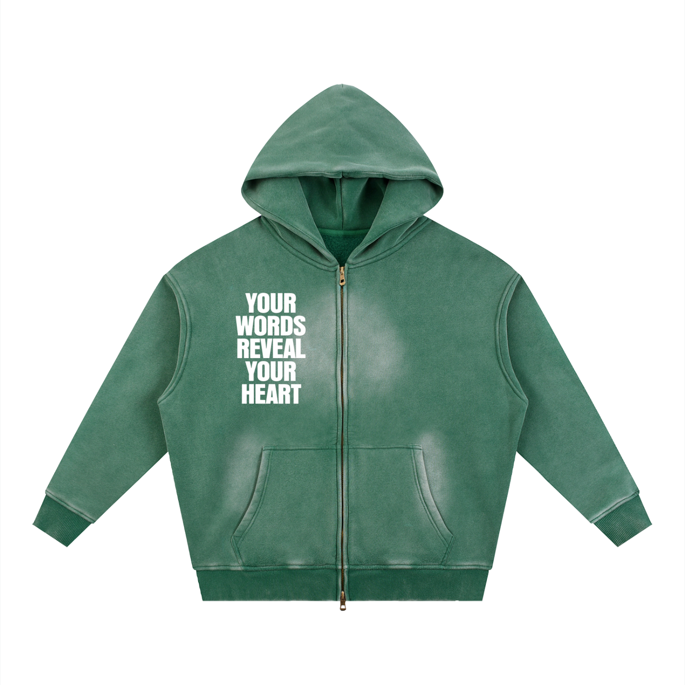 Sunfade Two-way Zipper Boxy Fleece Hoodie