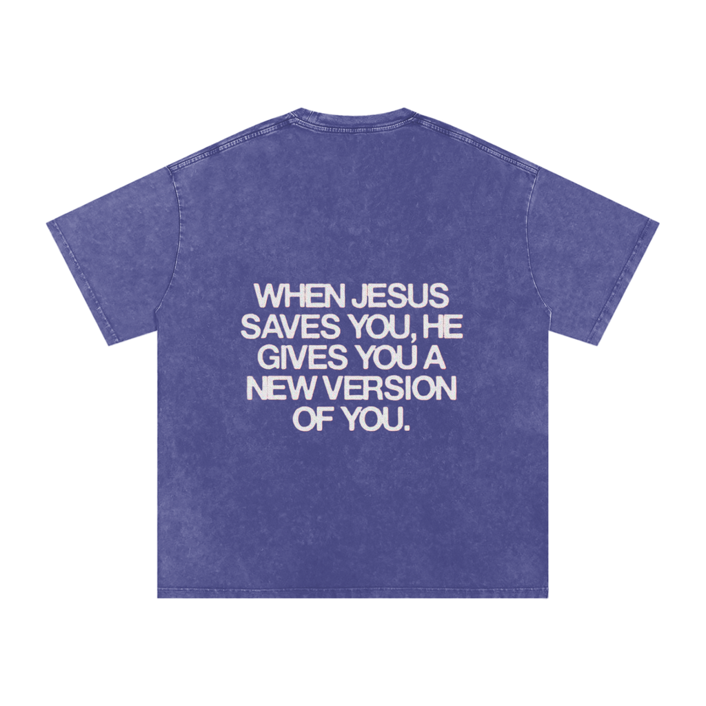 Snow Washed Oversized Cotton T-Shirt