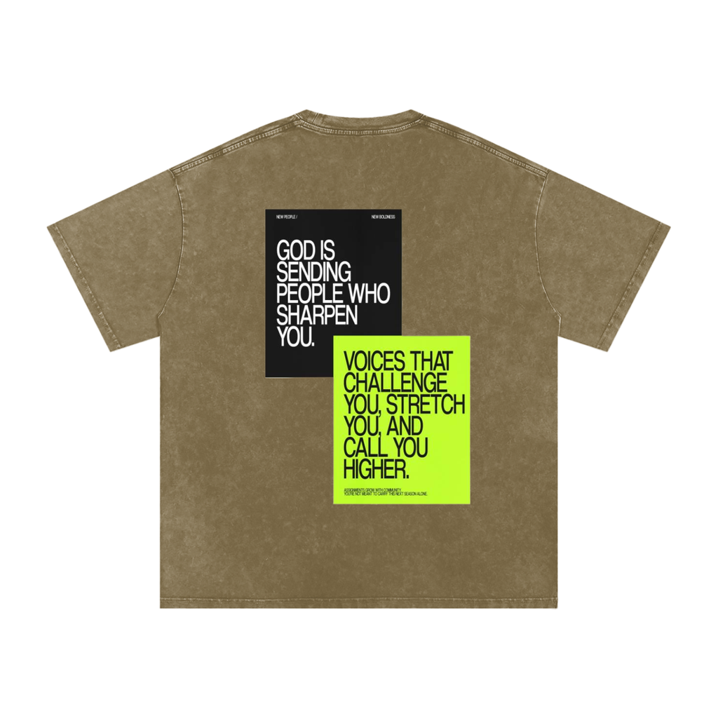 Snow Washed Oversized Cotton T-Shirt
